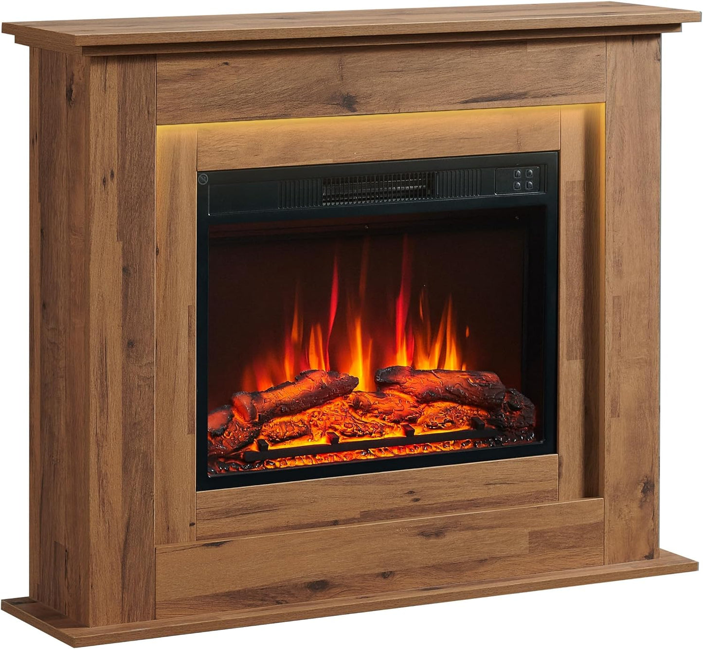 Camino elettrico BALDERIA Finn 2000 W - effetto fiamma 3D con telecomando e termostato - colorazioni Bianco e Rovere