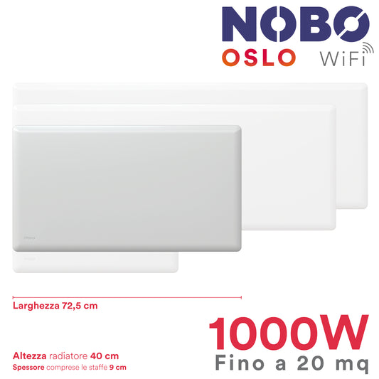 Radiatori Elettrici Norvegesi NOBO OSLO WiFi | Basso Consumo e Controllo Smart tramite App