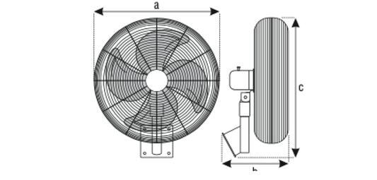 Ventilatore Industriale Assiale per montaggio a Parete WF2050 Tecnocooling