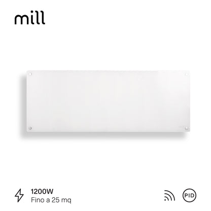 Radiatore Termoconvettore Elettrico a Parete con Frontale in Acciaio o Vetro Mill Invisible Steel / Glass WIFI - Efficienza Scandinava, Riscaldamento Pulito, Economico e Controllo Smart