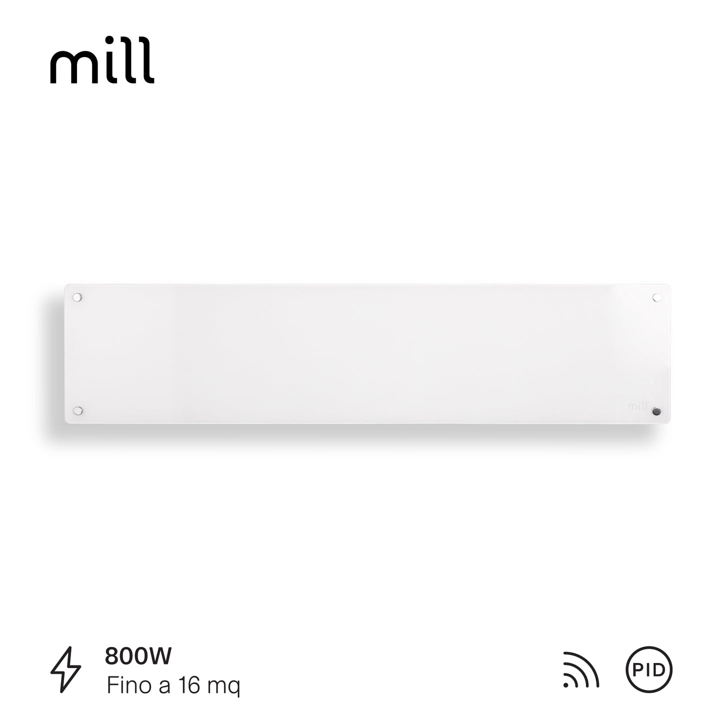 Radiatore Termoconvettore Elettrico a Parete con Frontale in Acciaio o Vetro Mill Invisible Steel / Glass WIFI - Efficienza Scandinava, Riscaldamento Pulito, Economico e Controllo Smart