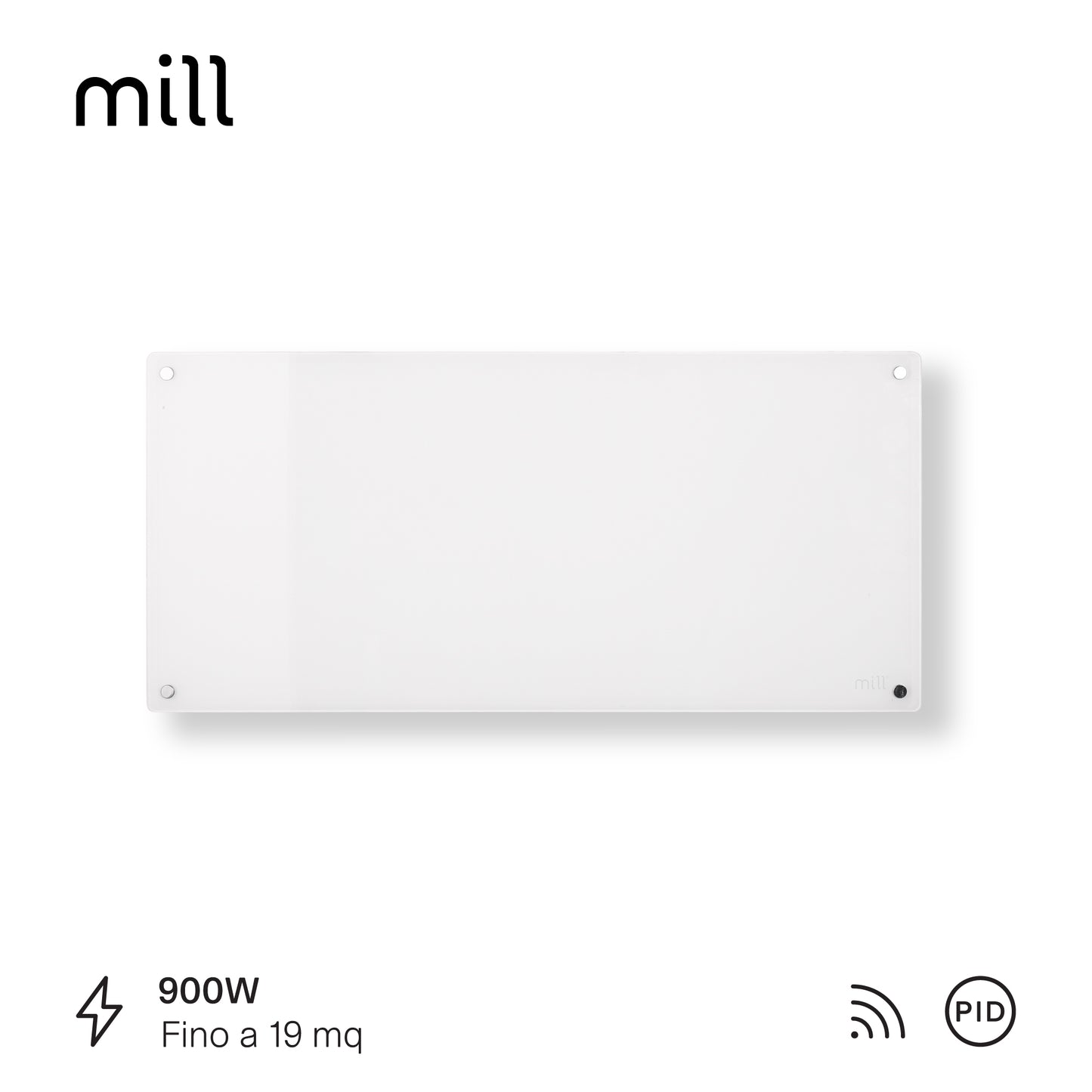 Radiatore Termoconvettore Elettrico a Parete con Frontale in Acciaio o Vetro Mill Invisible Steel / Glass WIFI - Efficienza Scandinava, Riscaldamento Pulito, Economico e Controllo Smart