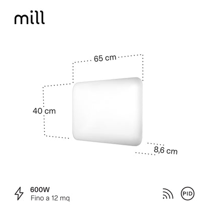 Radiatore Termoconvettore Elettrico a Parete con Frontale in Acciaio o Vetro Mill Invisible Steel / Glass WIFI - Efficienza Scandinava, Riscaldamento Pulito, Economico e Controllo Smart