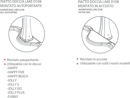 Piatto per Doccia Solare e Tradizionale da Esterno in Polietilene HD Arkema Lake per Giardino e Piscina