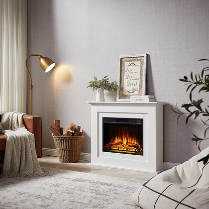 Camino elettrico BALDERIA Finn 2000 W - effetto fiamma 3D con telecomando e termostato - colorazioni Bianco e Rovere