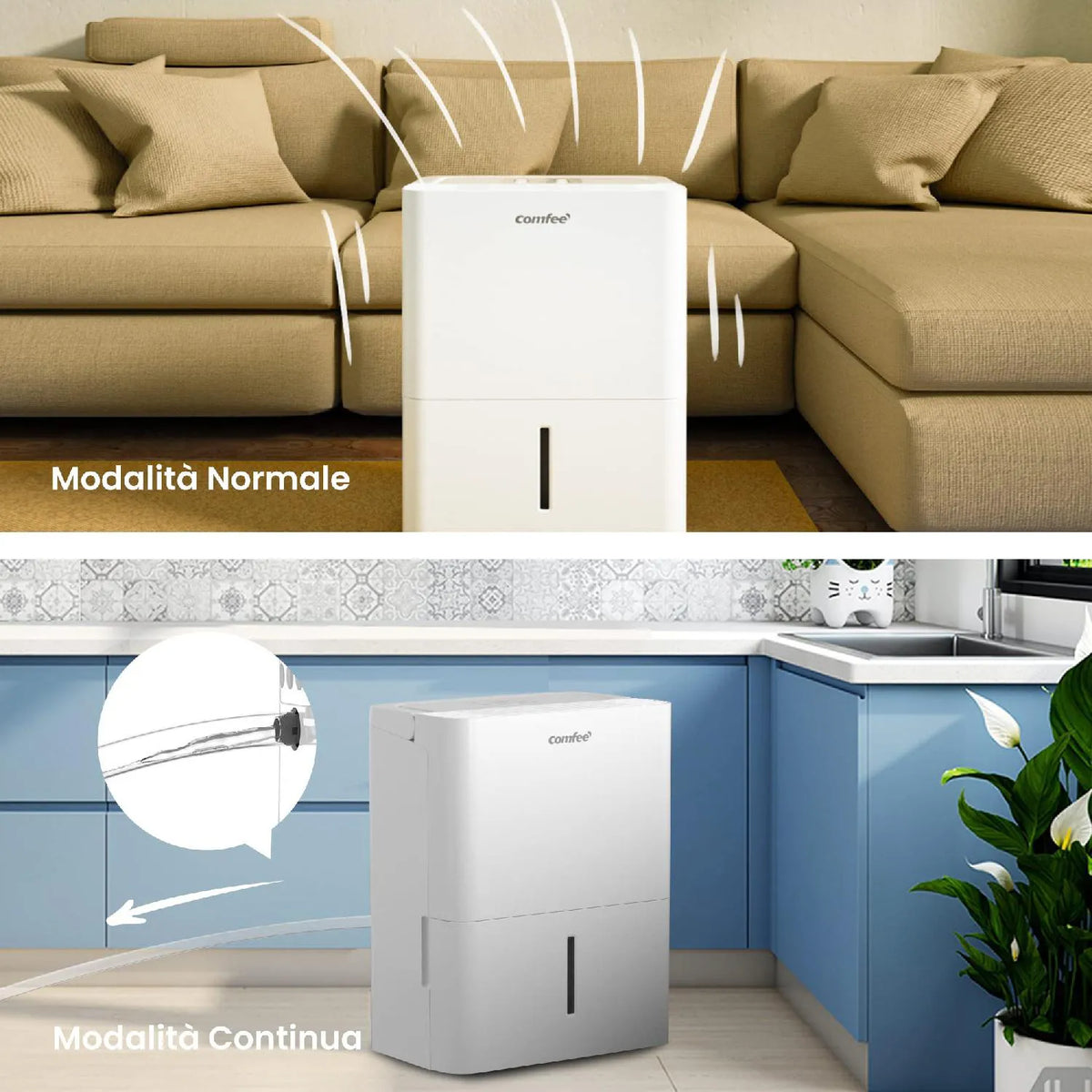 Deumidificatore Portatile Comfee CF-DEHU | 12L - 20L - 30L per Casa, Bagno e Cantina