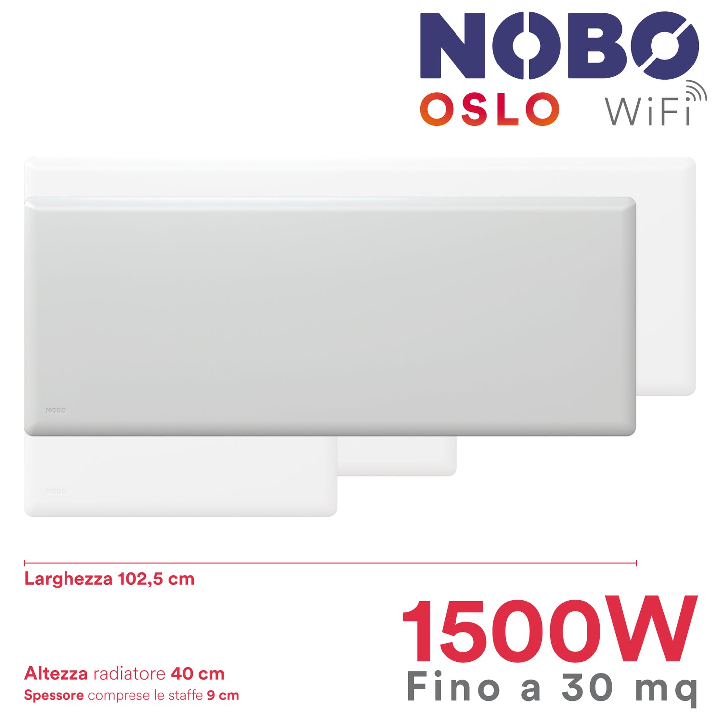 Radiatori Elettrici Norvegesi NOBO OSLO WiFi | Basso Consumo e Controllo Smart tramite App