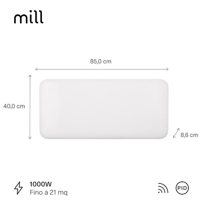 Radiatore-Termoconvettore Elettrico a Parete con Frontale in Acciaio Mill Invisible Steel WIFI - Efficienza Scandinava, Riscaldamento Pulito, Economico e Controllo Smart