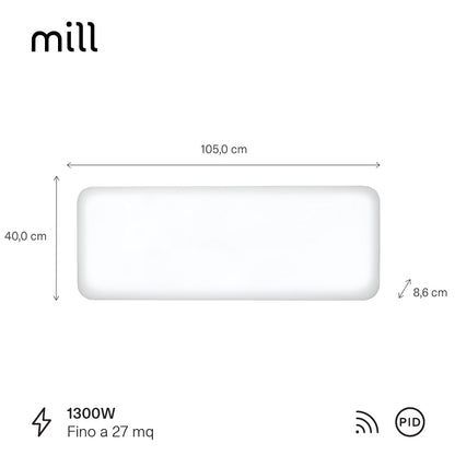 Radiatore-Termoconvettore Elettrico a Parete con Frontale in Acciaio Mill Invisible Steel WIFI - Efficienza Scandinava, Riscaldamento Pulito, Economico e Controllo Smart