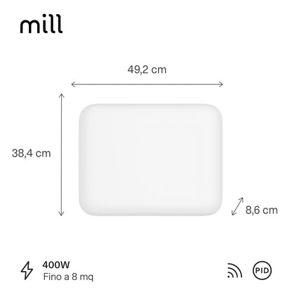 Radiatore-Termoconvettore Elettrico a Parete con Frontale in Acciaio Mill Invisible Steel WIFI - Efficienza Scandinava, Riscaldamento Pulito, Economico e Controllo Smart