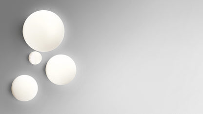 LAMPADA ARTEMIDE DIOSCURI DA PARETE E SOFFITTO PER INTERNI ED ESTERNI IN VETRO SOFFIATO E POLICARBONATO COLORE BIANCO