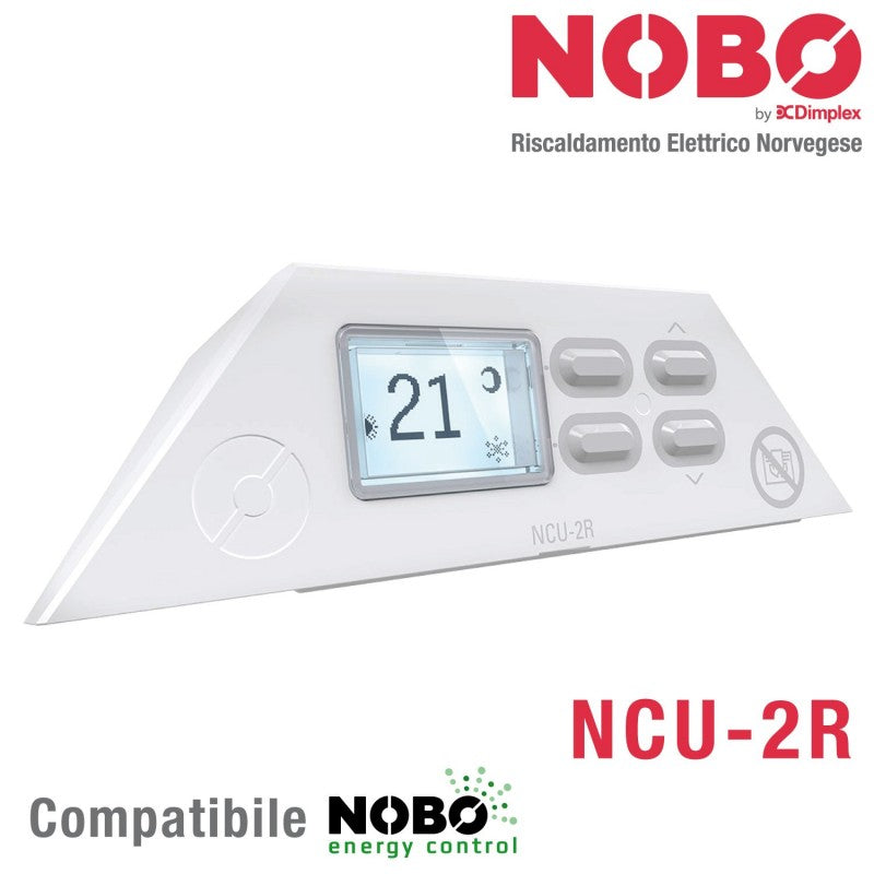 NOBO Termostato Ricevitore Radio NCU-2R con Display per Controllo Radiatori Elettrici Norvegesi NOBO